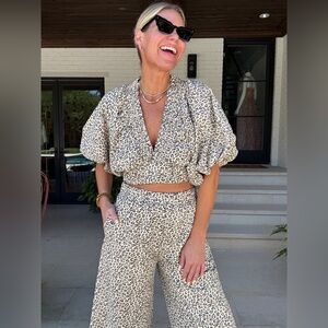 Leopard Print Set (bubble top plus pants)